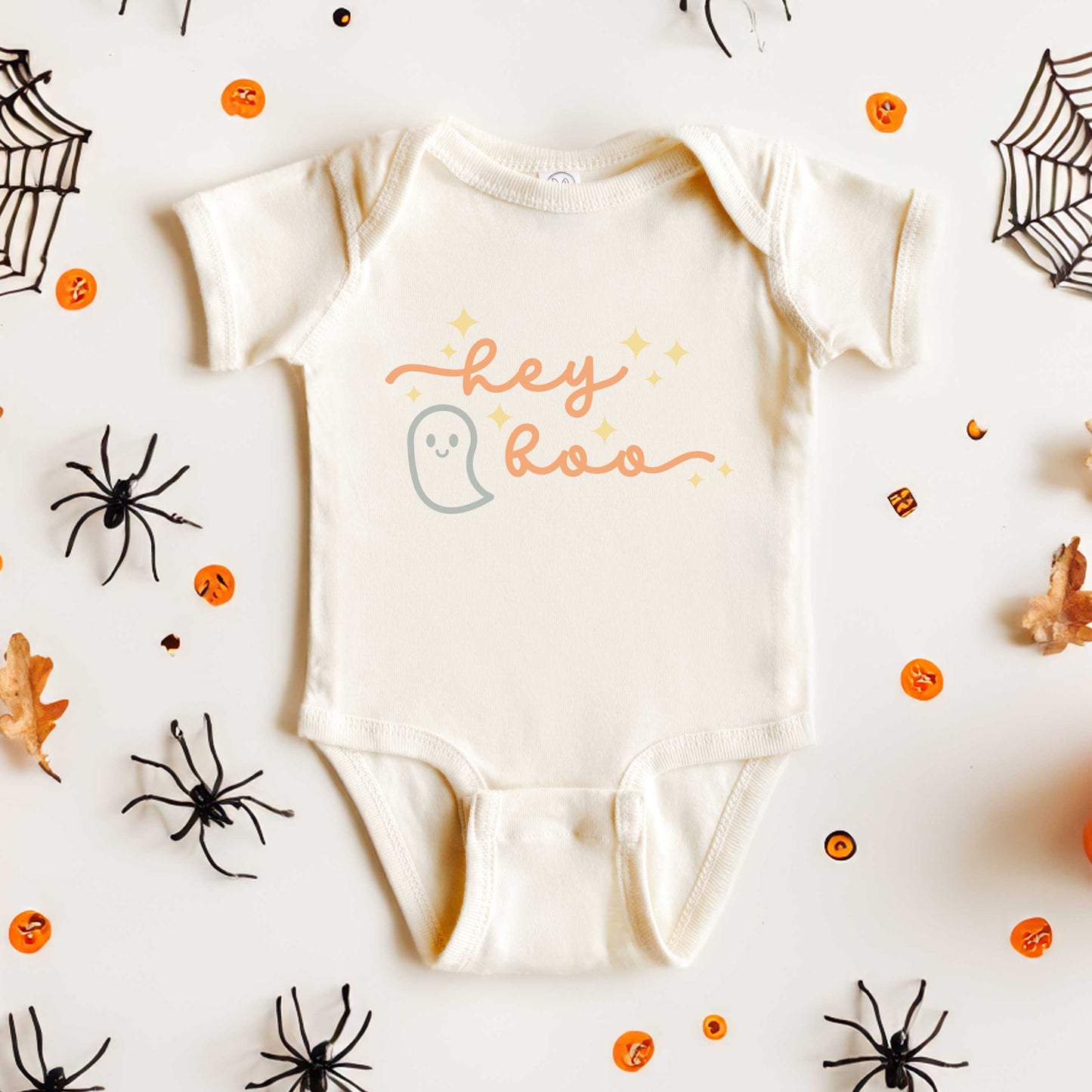 Hey Boo Ghost Kids | Baby Graphic Short Sleeve Onesie