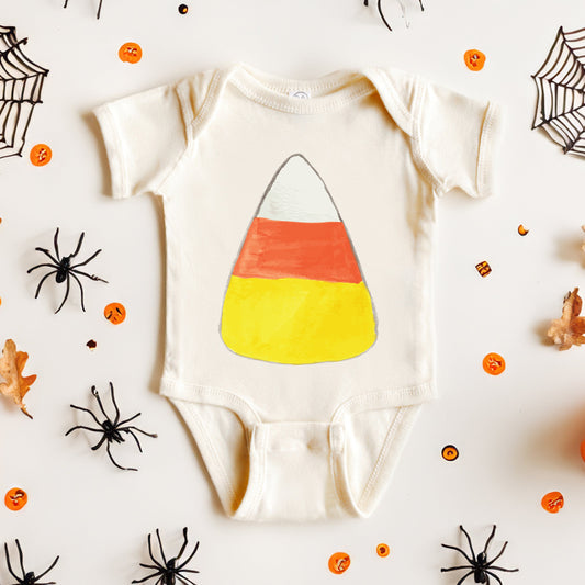 Watercolor Candy Corn | Baby Graphic Short Sleeve Onesie