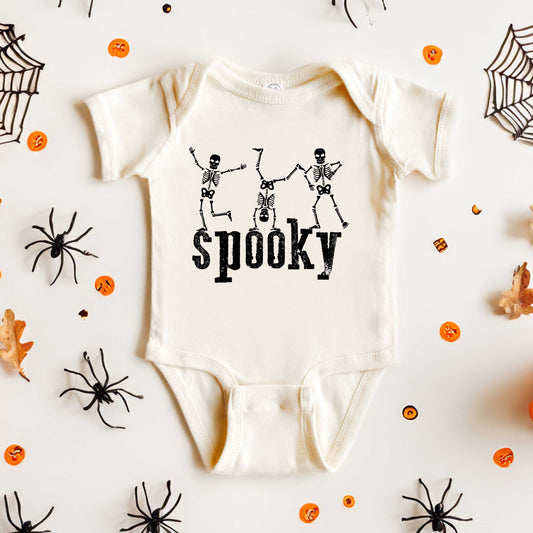 Spooky Dancing Skeletons | Baby Graphic Short Sleeve Onesie