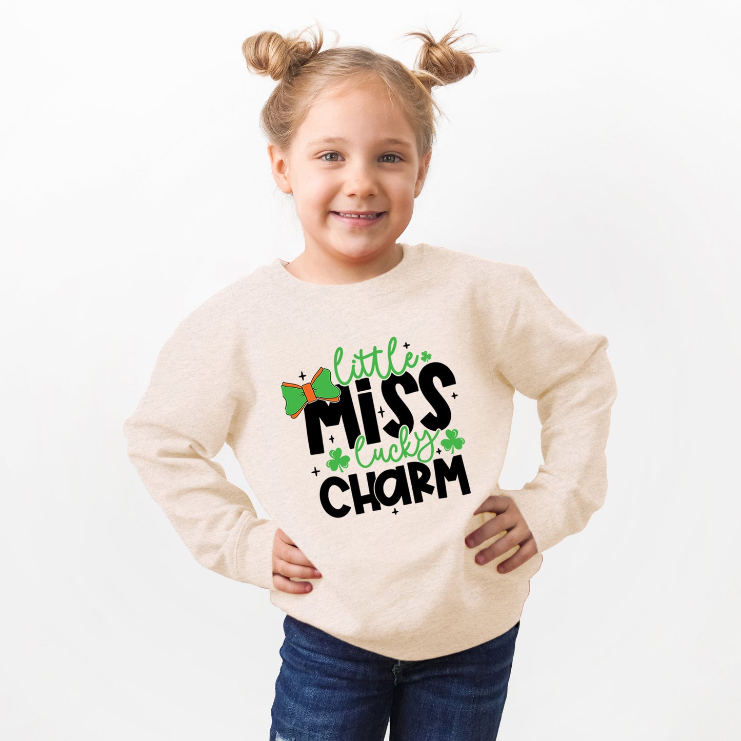 Little Miss Lucky Charm | Youth Ultra-Soft Graphic Sweatshirt