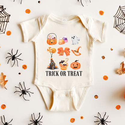 Trick Or Treat Chart | Baby Graphic Short Sleeve Onesie