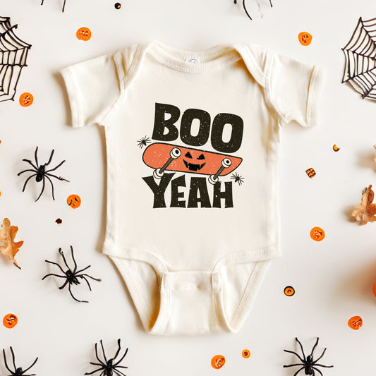 Boo Yeah Skateboard | Baby Graphic Short Sleeve Onesie