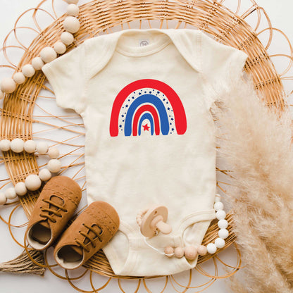 Patriotic Rainbow | Baby Graphic Short Sleeve Onesie