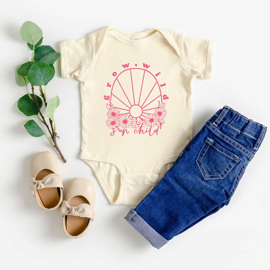 Grow Wild Sun Child | Baby Graphic Short Sleeve Onesie