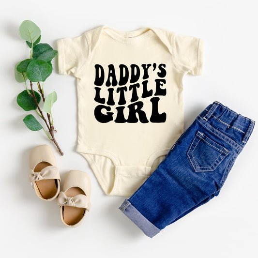 Daddy's Little Girl Wavy | Baby Graphic Short Sleeve Onesie