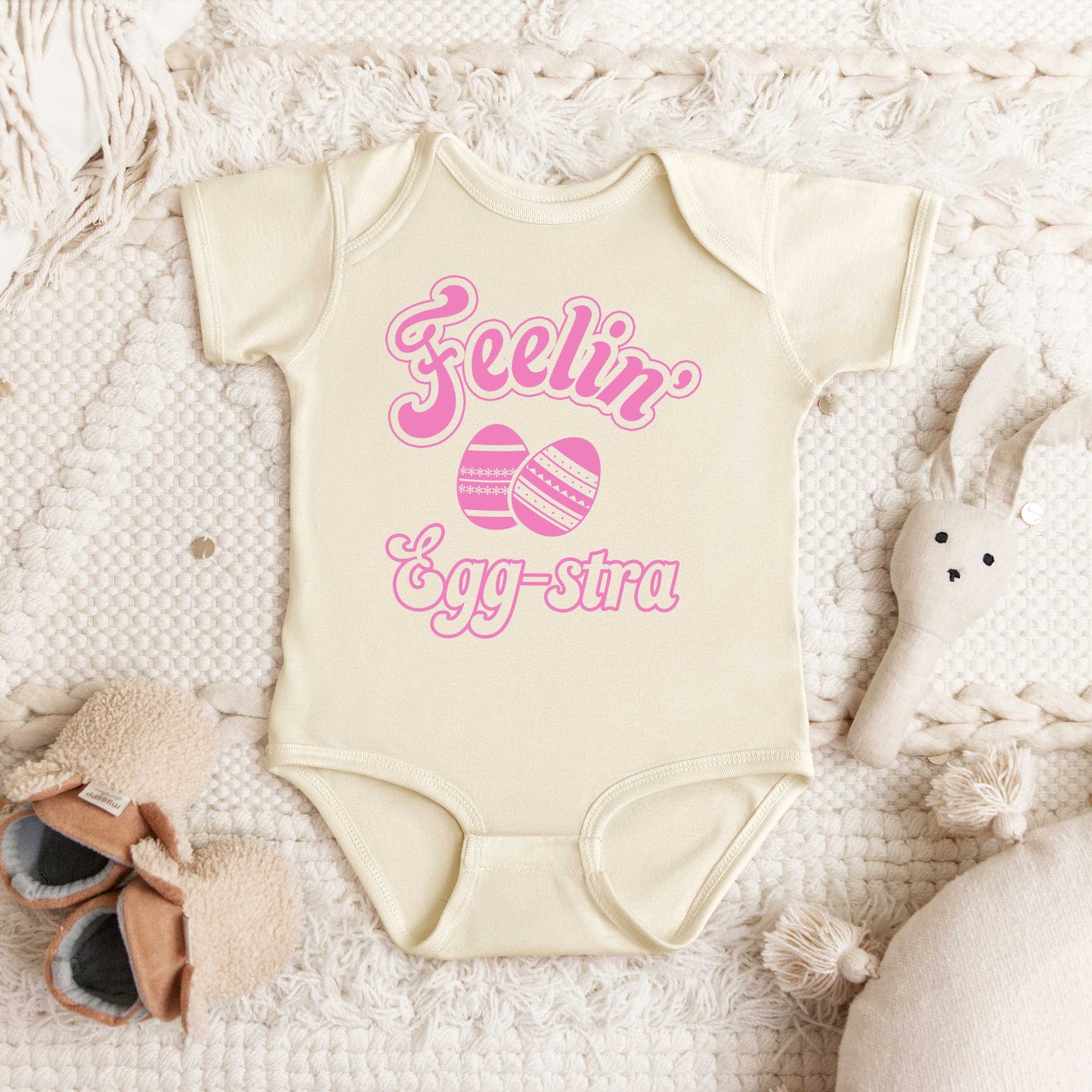 Feelin' Eggstra | Baby Graphic Short Sleeve Onesie