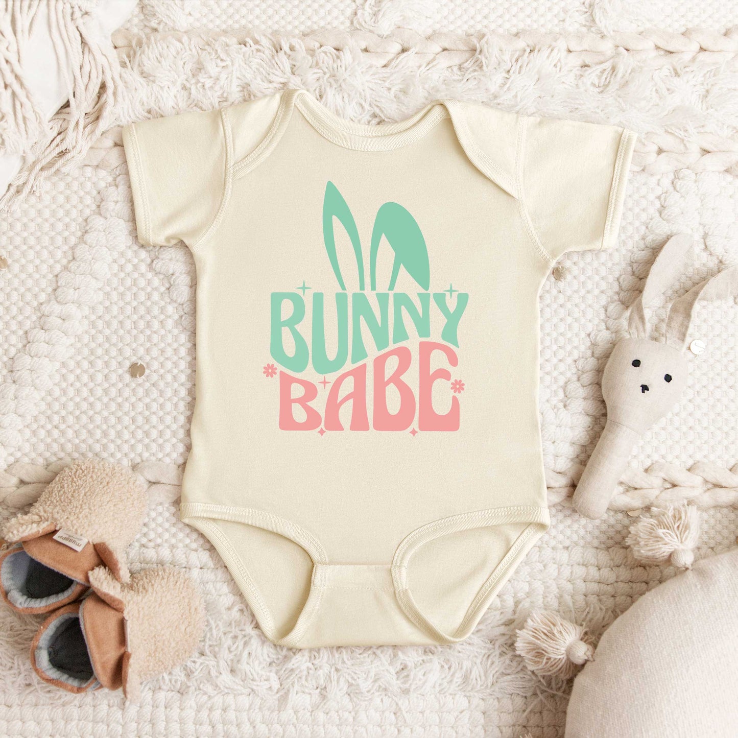 Bunny Babe With Ears | Baby Graphic Short Sleeve Onesie