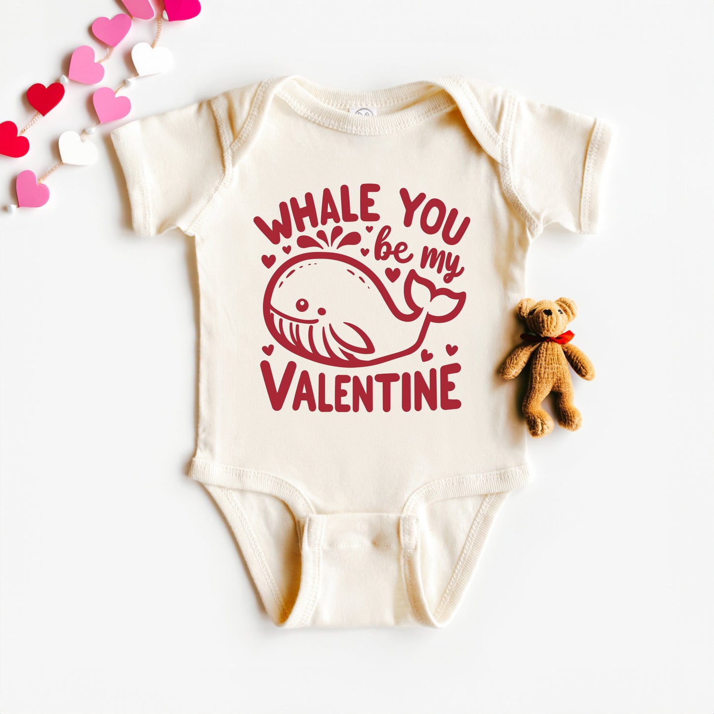 Valentines Whale | Baby Graphic Short Sleeve Onesie