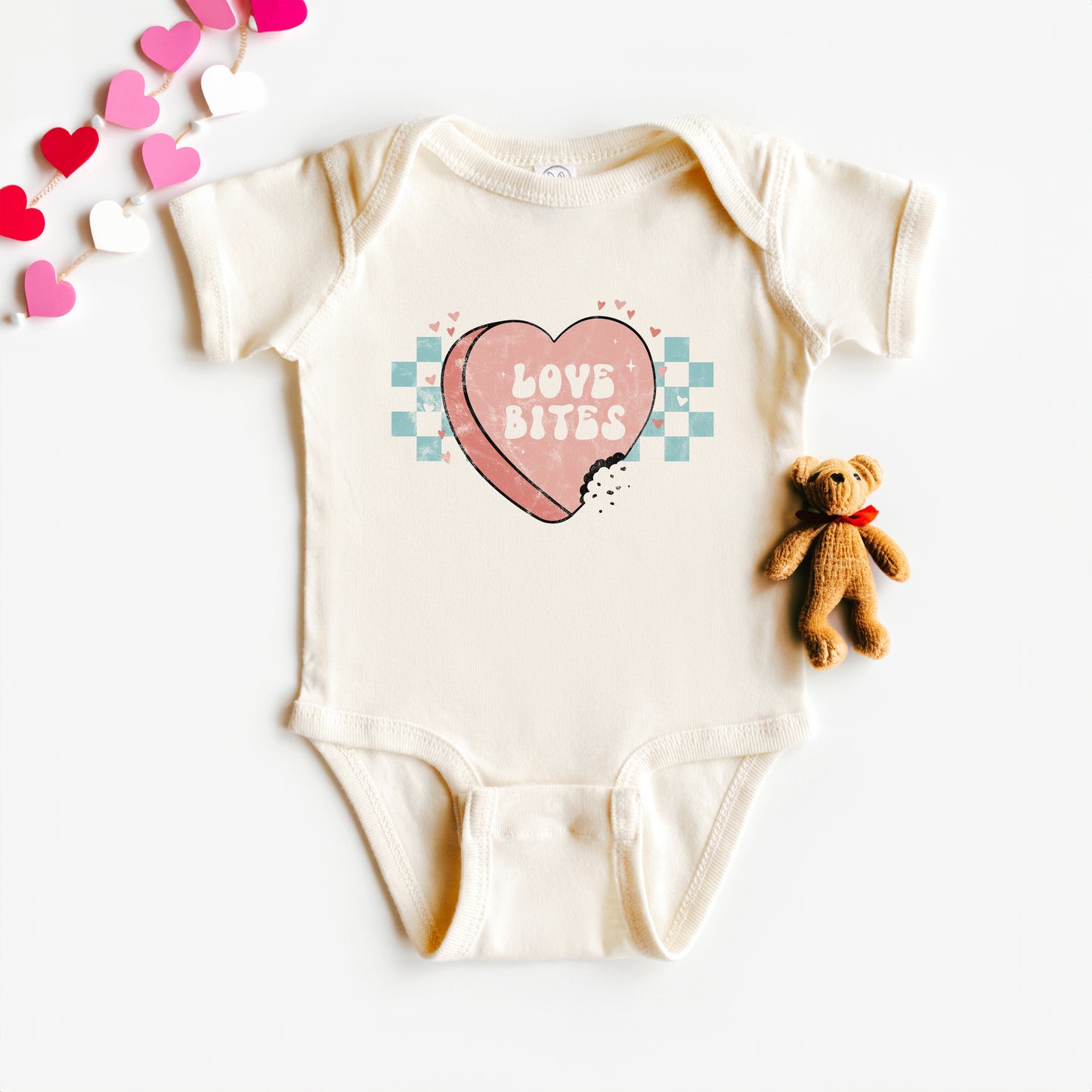 Love Bites Candy Heart | Baby Graphic Short Sleeve Onesie