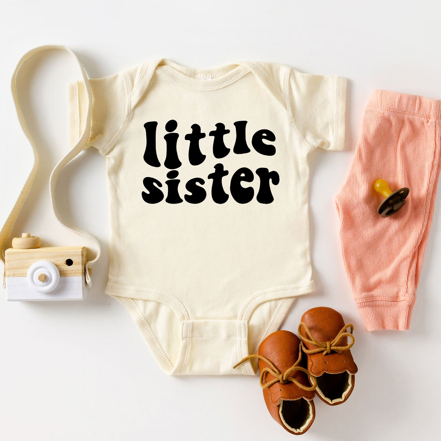 Little Sister Wavy | Baby Graphic Short Sleeve Onesie