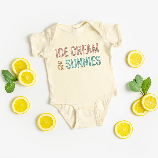 Ice Cream And Sunnies | Baby Graphic Short Sleeve Onesie