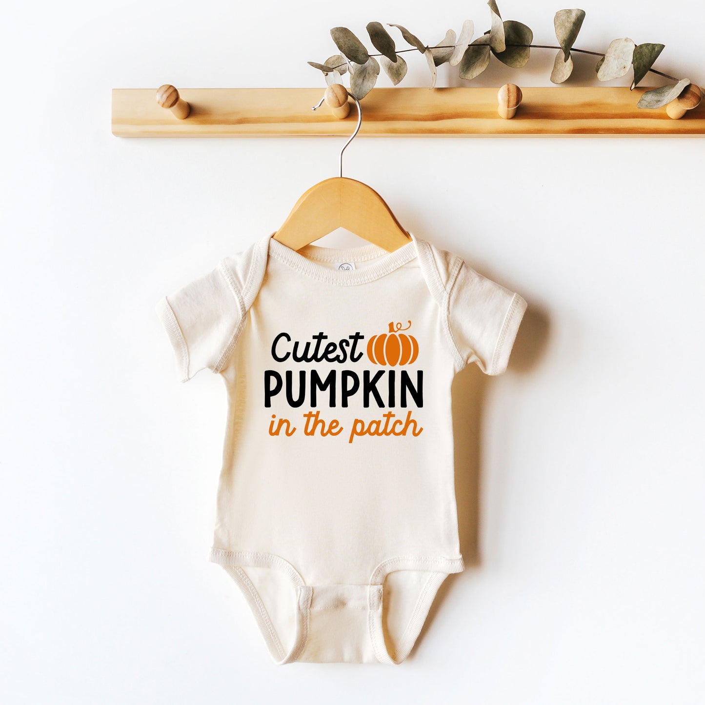 Cutest Pumpkin In The Patch Colorful | Baby Graphic Short Sleeve Onesie