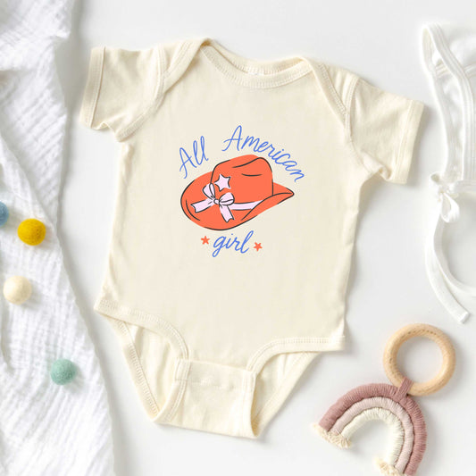 All American Girl Hat | Baby Graphic Short Sleeve Onesie