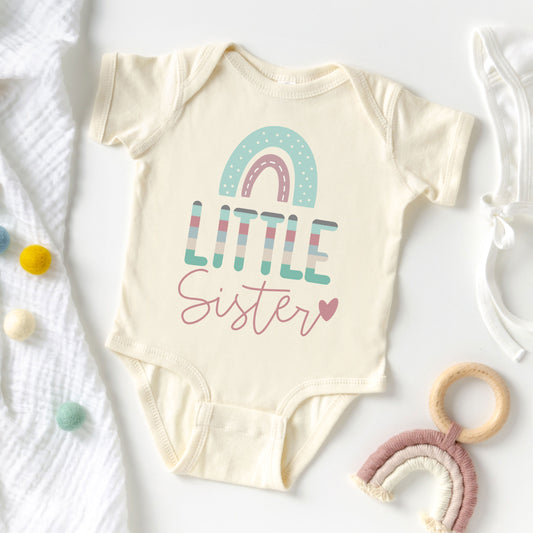 Little Sister Rainbow | Baby Graphic Short Sleeve Onesie