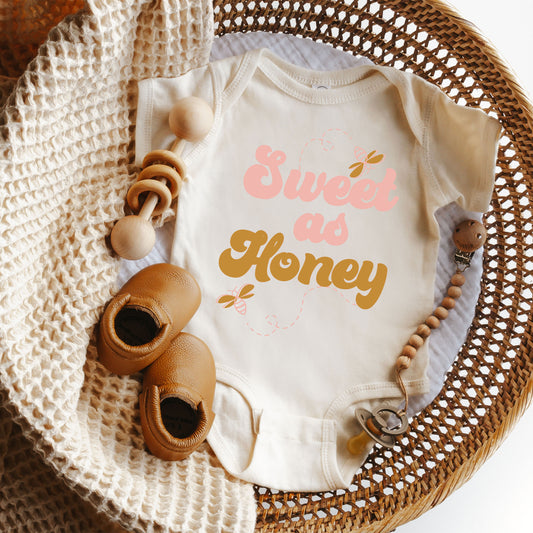 Sweet As Honey | Baby Graphic Short Sleeve Onesie