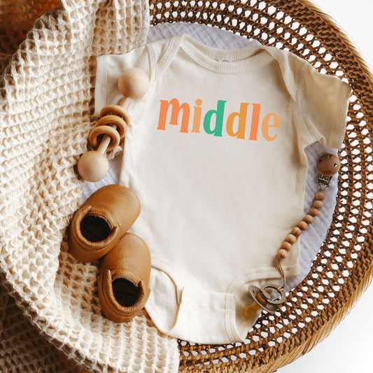 Middle Colorful | Baby Graphic Short Sleeve Onesie