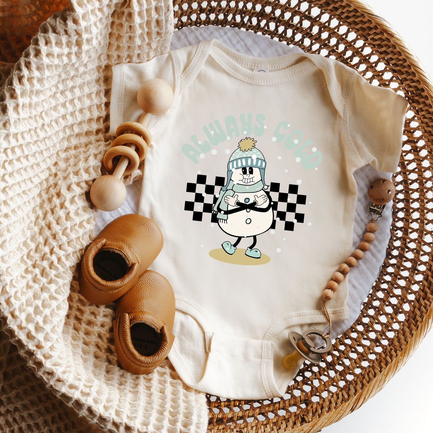 Always Cold Snowman | Baby Graphic Short Sleeve Onesie