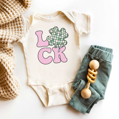 Luck With Shamrock | Baby Graphic Short Sleeve Onesie