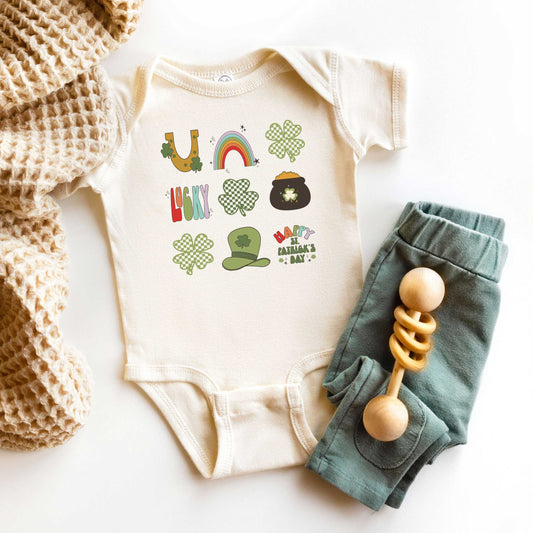 St. Patrick's Icons Chart | Baby Graphic Short Sleeve Onesie