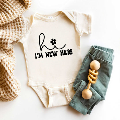 Hi I'm New Here | Baby Graphic Short Sleeve Onesie