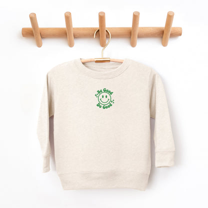 Embroidered Be Good Do Good Smiley Face | Youth Ultra-Soft Graphic Sweatshirt