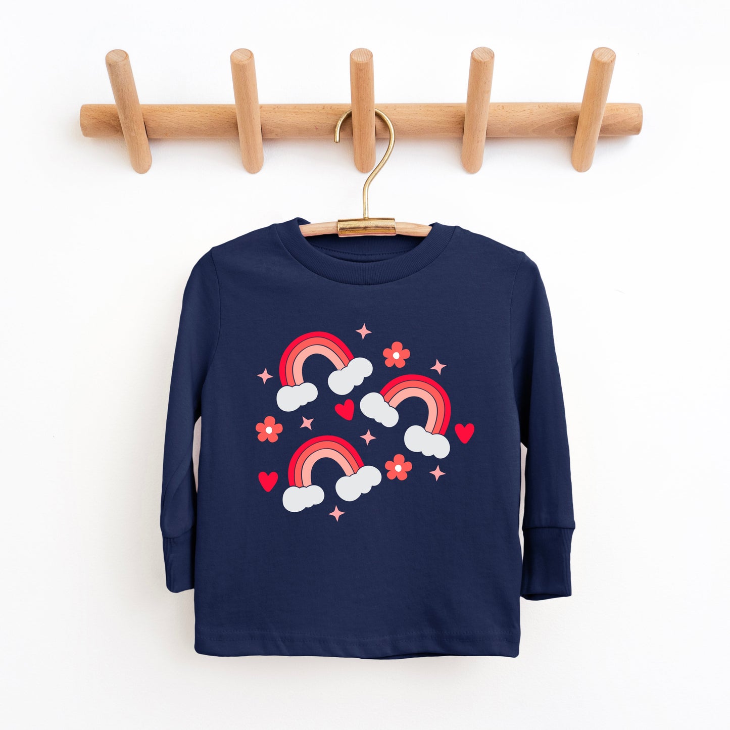 Valentine Rainbow | Toddler Graphic Long Sleeve Tee