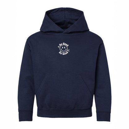 Embroidered Be Good Do Good Smiley Face | Youth Graphic Hoodie