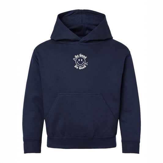 Embroidered Be Good Do Good Smiley Face | Youth Graphic Hoodie