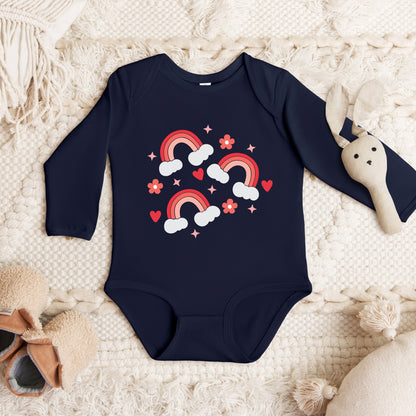 Valentine Rainbow | Baby Graphic Long Sleeve Onesie