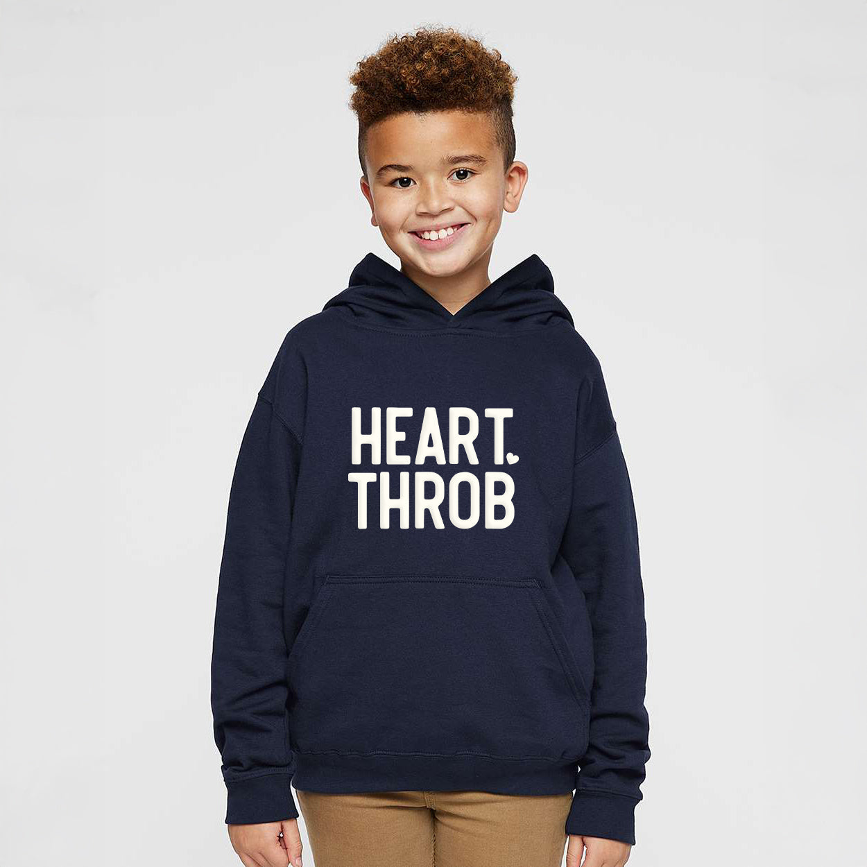 Heart Throb Small Heart Puff Print | Youth Graphic Hoodie