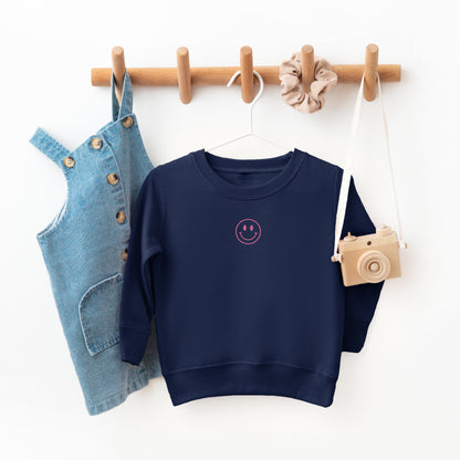 Embroidered Smiley Face Outline | Youth Ultra-Soft Graphic Sweatshirt