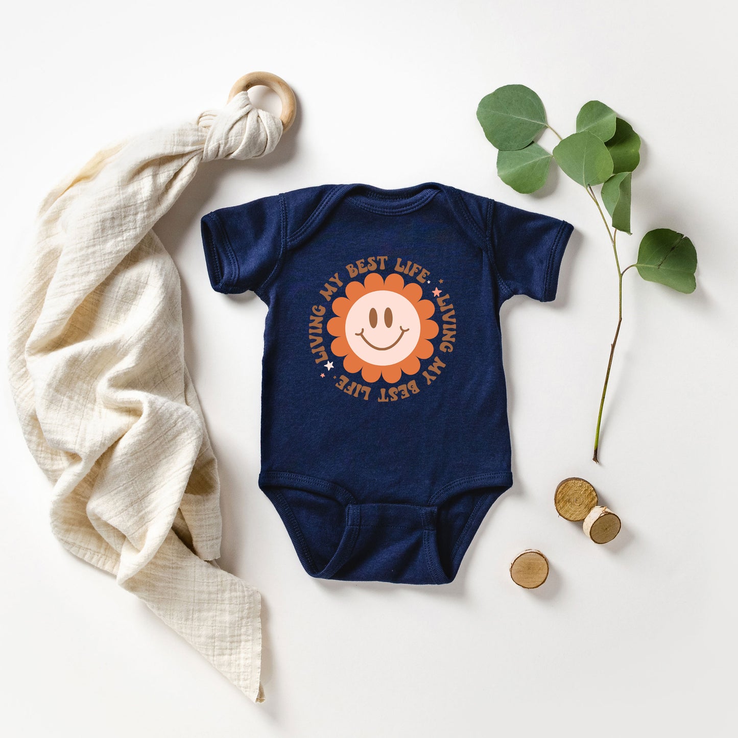 Living My Best Life Flower | Baby Graphic Short Sleeve Onesie