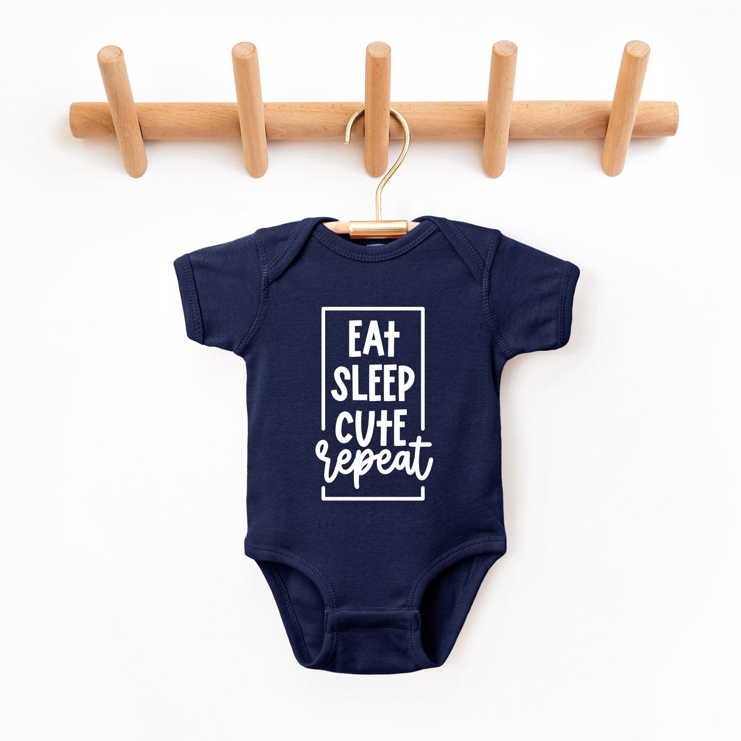 Eat Sleep Cute Repeat | Baby Graphic Short Sleeve Onesie