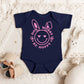 Don't Worry Be Hoppy Smiley Bunny | Baby Graphic Short Sleeve Onesie