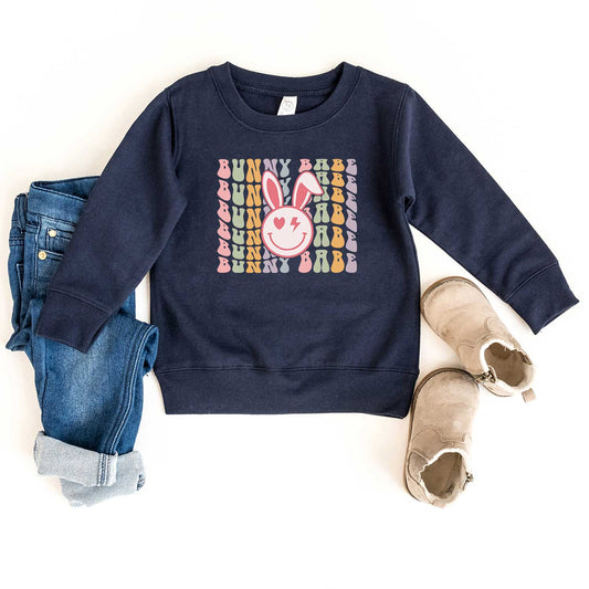 Bunny Babe Smiley Face | Toddler Sweatshirt