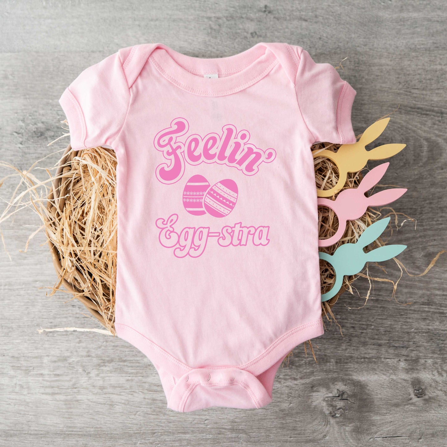 Feelin' Eggstra | Baby Graphic Short Sleeve Onesie