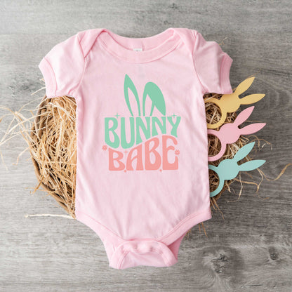 Bunny Babe With Ears | Baby Graphic Short Sleeve Onesie