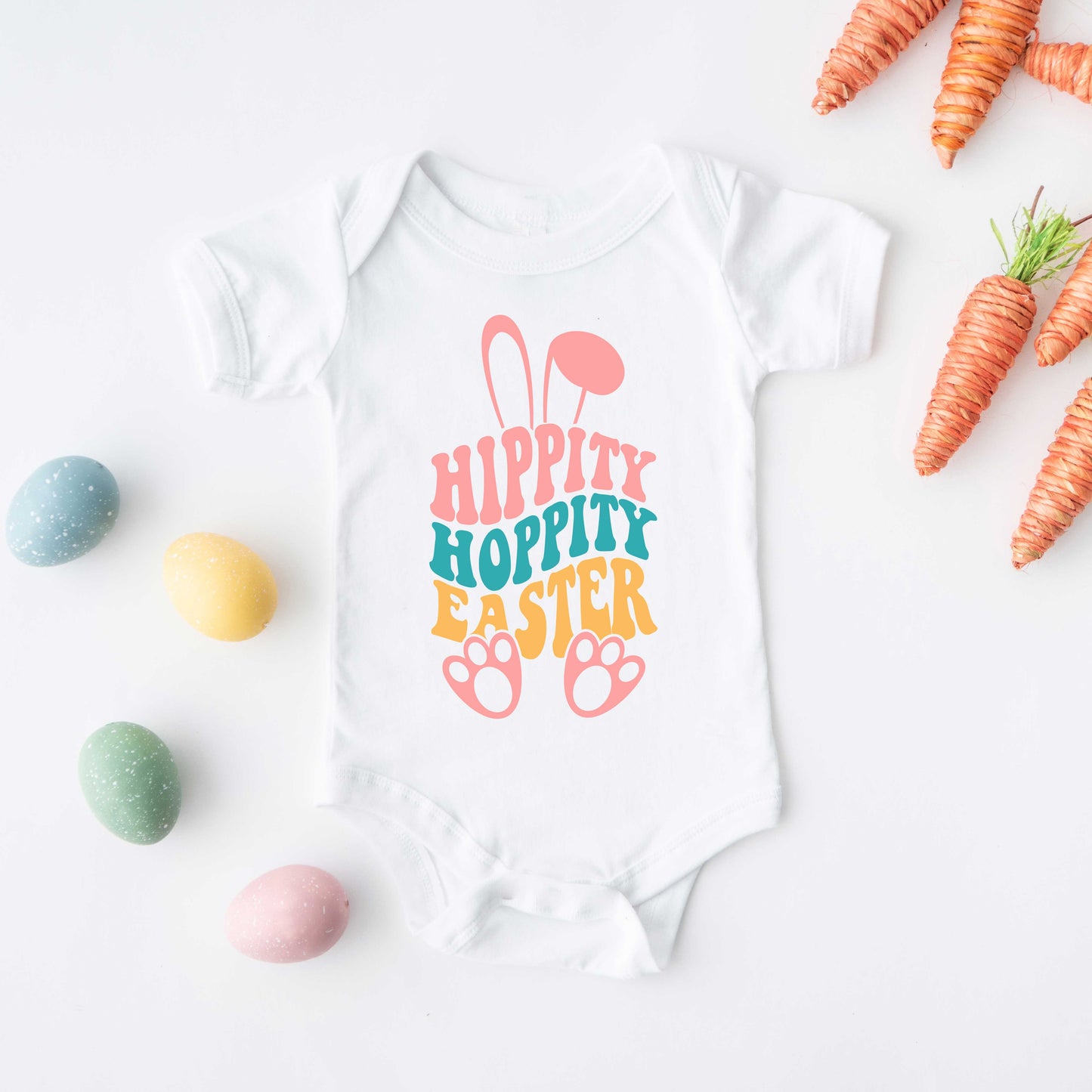 Hippity Hoppity Easter | Baby Graphic Short Sleeve Onesie