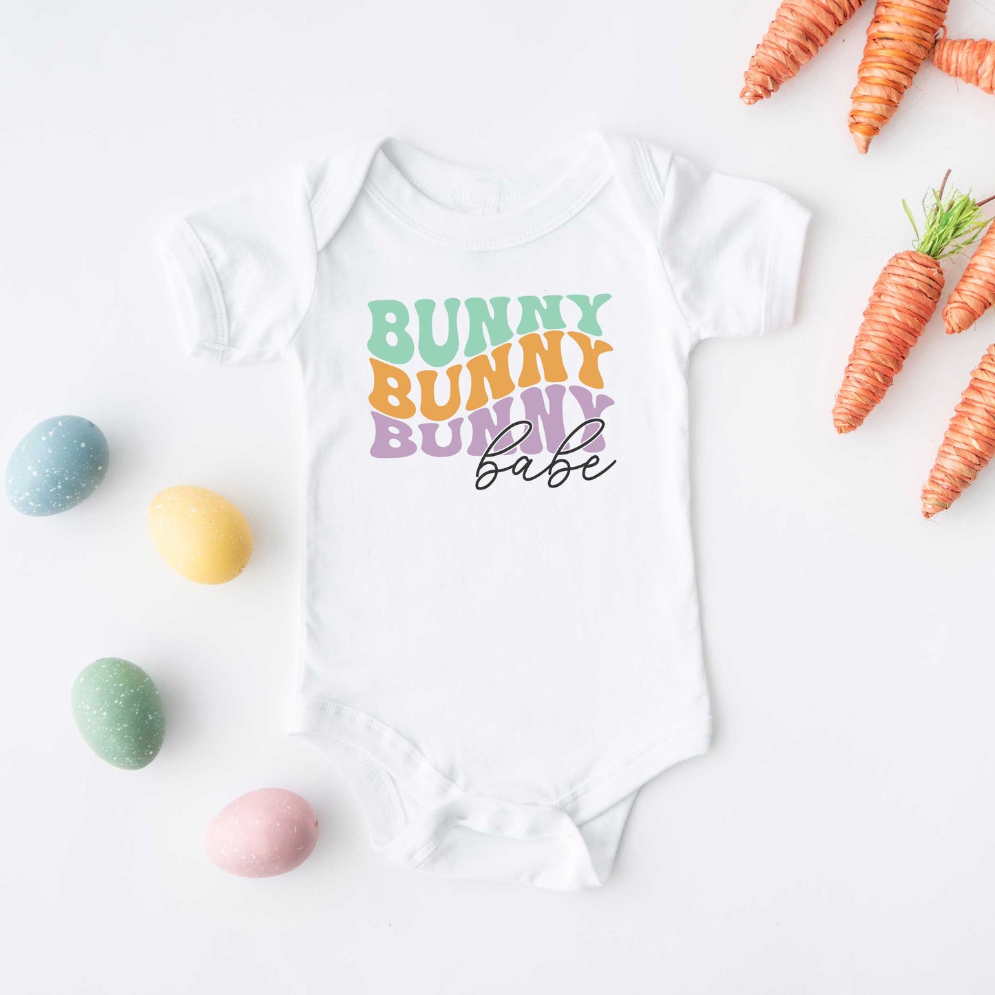 Bunny Babe Stacked | Baby Graphic Short Sleeve Onesie