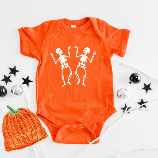 Two Dancing Skeletons | Baby Graphic Short Sleeve Onesie