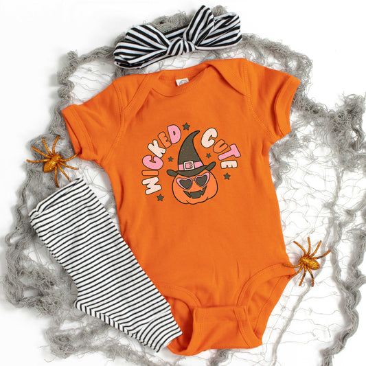 Wicked Cute Pumpkin | Baby Graphic Short Sleeve Onesie