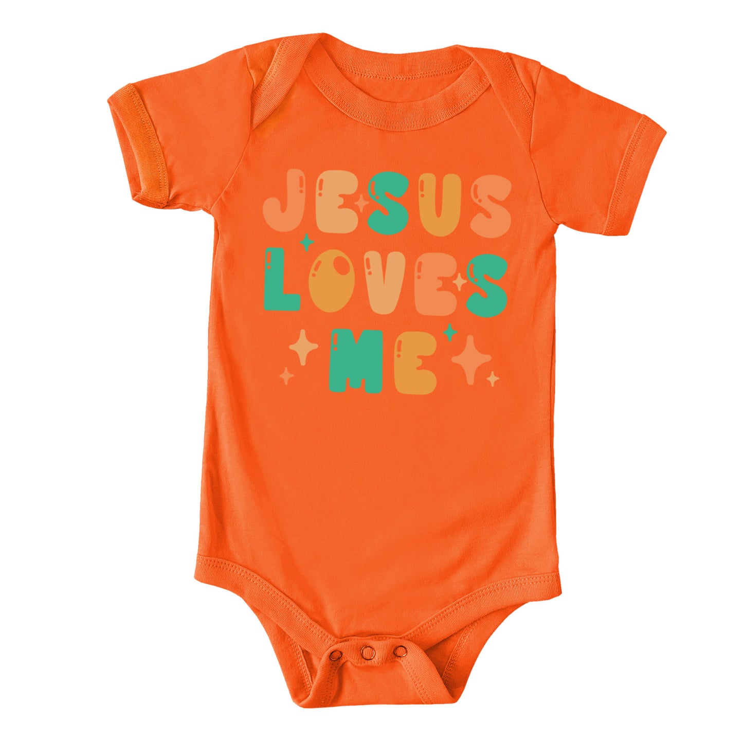 Jesus Loves Me Stars | Baby Graphic Short Sleeve Onesie