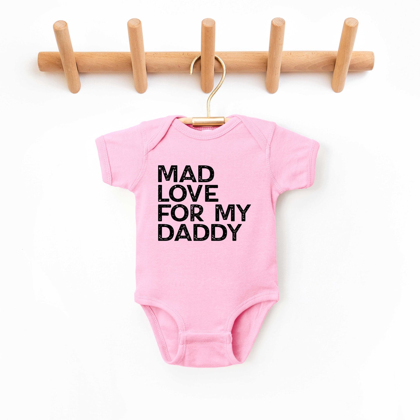 Mad Love For My Daddy Distressed | Baby Graphic Short Sleeve Onesie