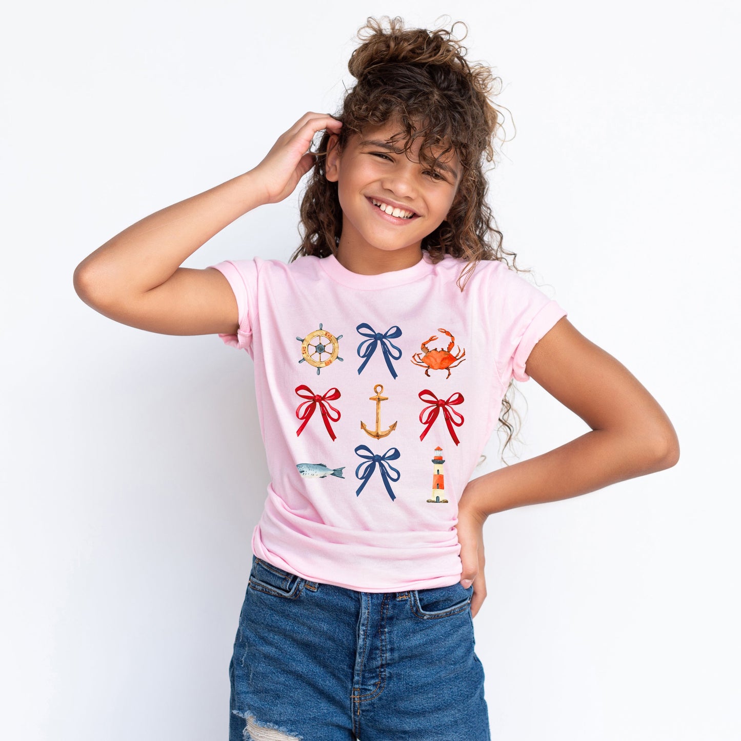 Coquette Nautical Collage | Youth Graphic Short Sleeve Tee
