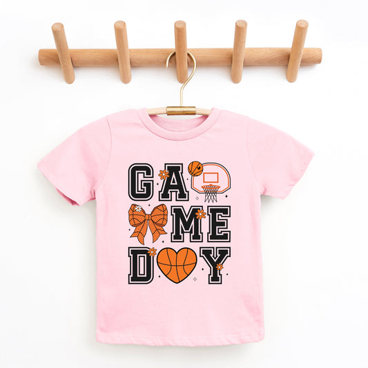 Basketball Game Day Coquette | Toddler Graphic Short Sleeve Tee