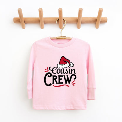 Cousin Crew Santa Hat | Toddler Graphic Long Sleeve Tee