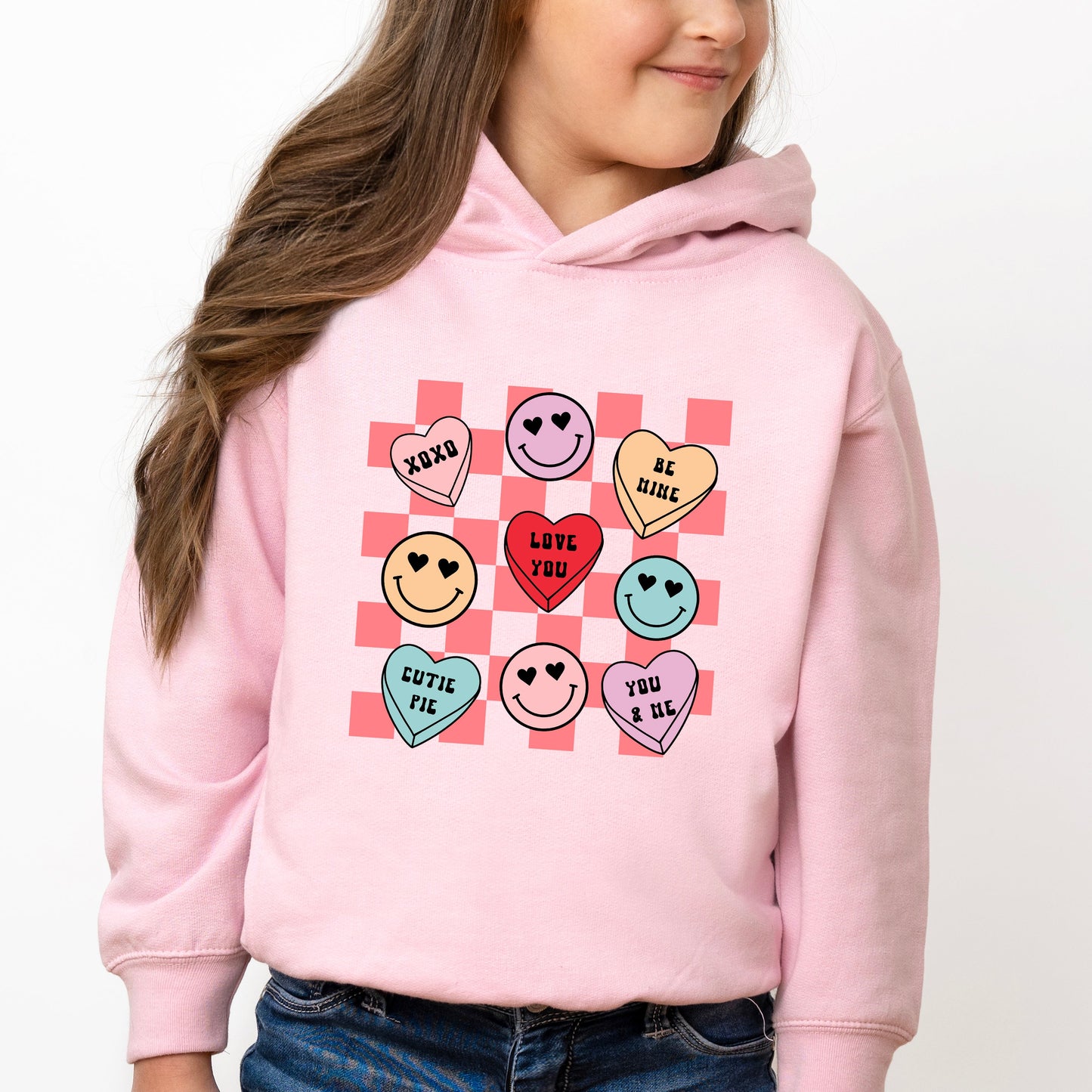 Candy Heart Smile Solid | Toddler Graphic Hoodie