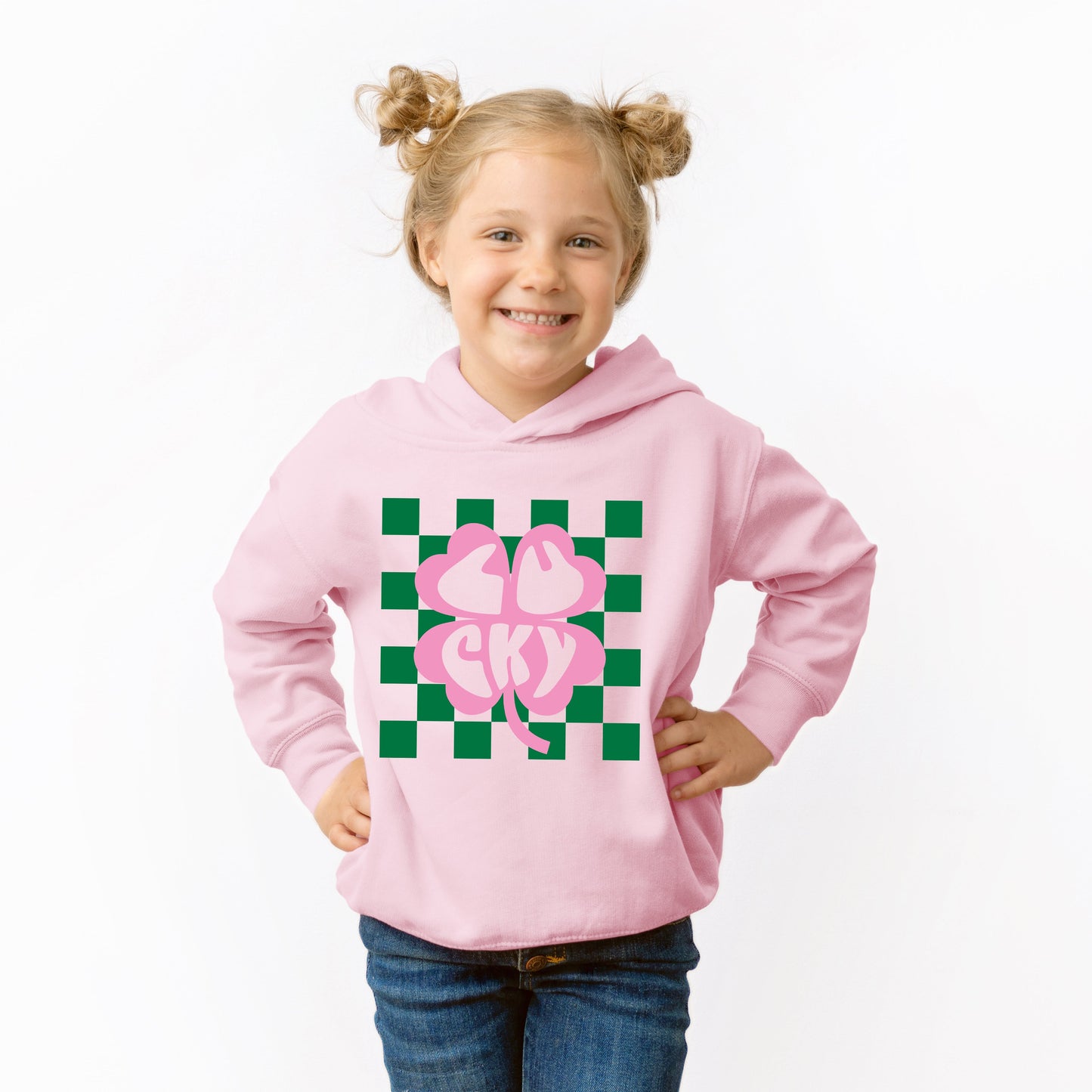 Lucky Clover Checkered | Toddler Graphic Hoodie