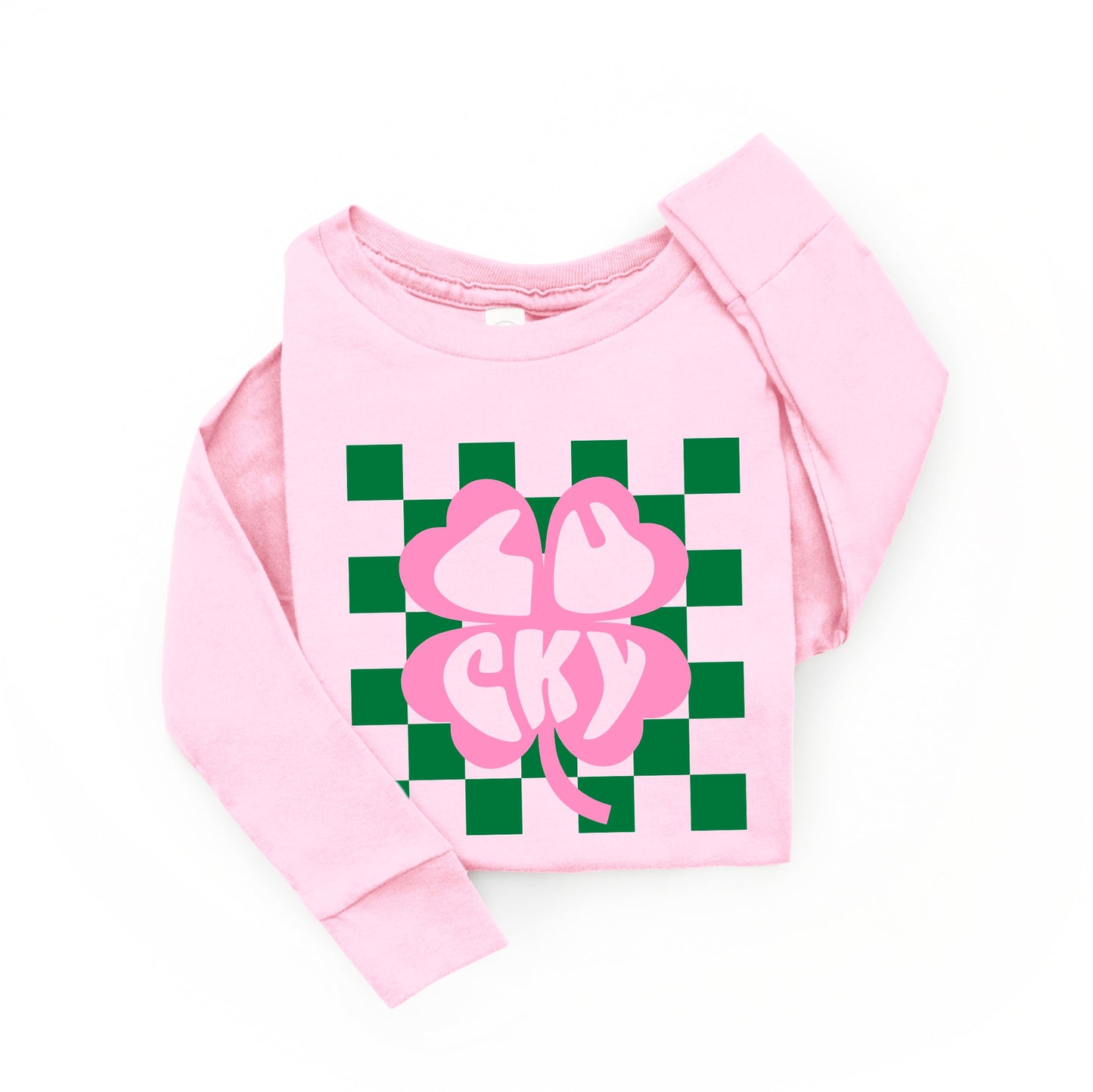 Lucky Clover Checkered | Youth Graphic Long Sleeve Tee
