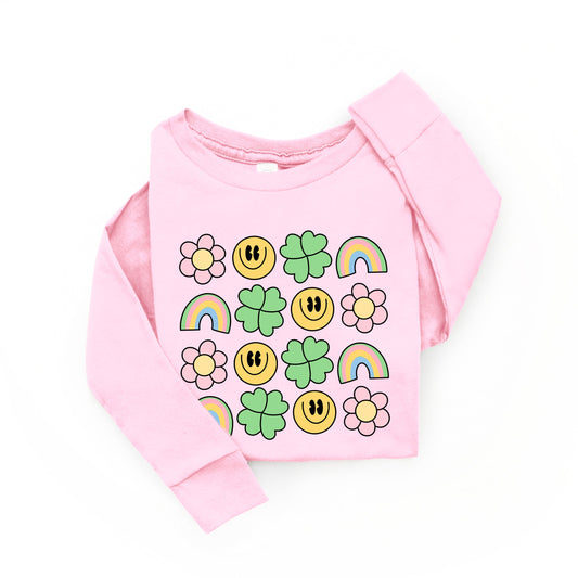 Smiley Clover Daisy | Youth Graphic Long Sleeve Tee
